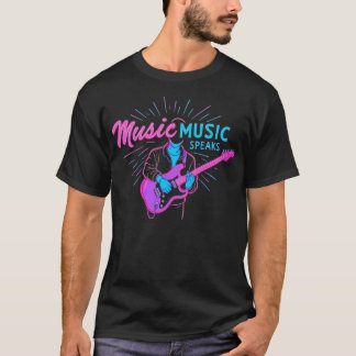 T-SHIRT MUZIEK SPREEKT NIEUW MODE DESIGNER T-SHIRT