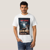 T-Shirt Mysterieuze UFO Ontvoering van een Zuivel (Voorkant volledig)