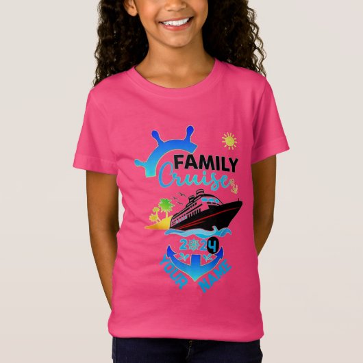 T-shirt naam gepersonaliseerde cruiseschip familie (Voorkant)