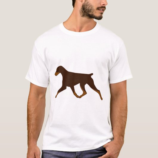 T-Shirt - Natural Eared Red & Rust Doberman Gait (Voorkant)