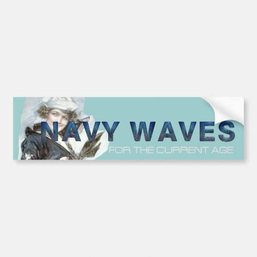 T-SHIRT Navy Waves Bumpersticker (Voorkant)