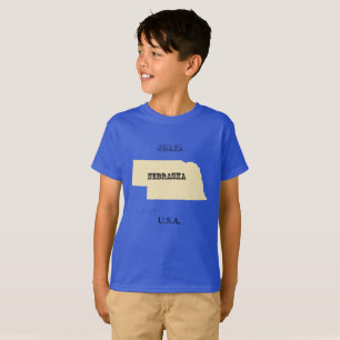T-shirt - Nebraska kaart met stad