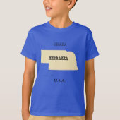 T-shirt - Nebraska kaart met stad (Voorkant)