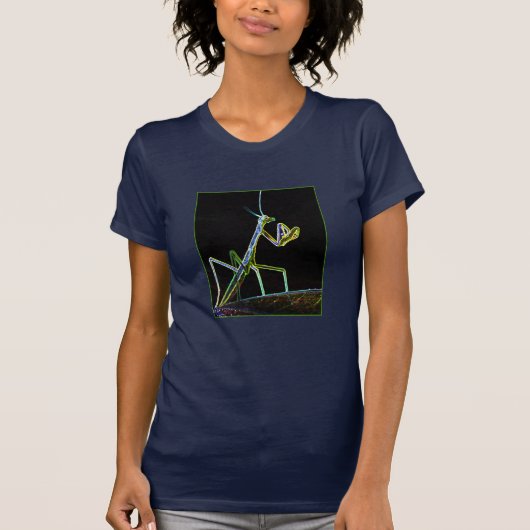 T-shirt - Neon bidsprinkhaan (Voorkant)