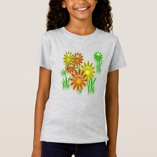 T-shirt - Neon Flowers (Voorkant)