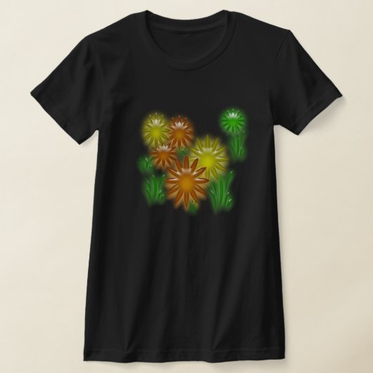T-shirt - Neon Flowers (alleen donker) (Laagn)