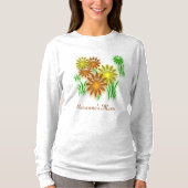 T-shirt - Neon Flowers with text (Voorkant)