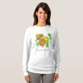 T-shirt - Neon Flowers with text (Voorkant volledig)