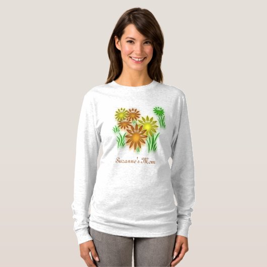 T-shirt - Neon Flowers with text (Voorkant volledig)