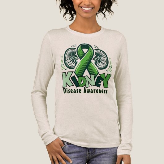 T-Shirt Nierziektebewustzijn - Groene Lint (Voorkant)