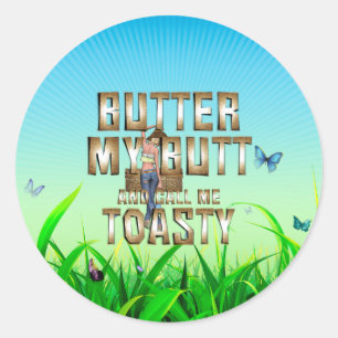 T-SHIRT noem me toasty Ronde Sticker