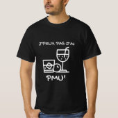 T-shirt noir "J'peux pas j'ai PMU"  (Voorkant)
