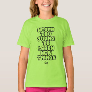 T-shirt: Nooit te jong (groen) T-shirt