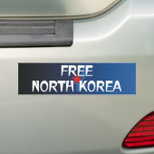 T-SHIRT Noord-Korea vrij Bumpersticker (Op auto)