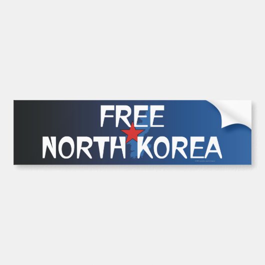 T-SHIRT Noord-Korea vrij Bumpersticker (Voorkant)