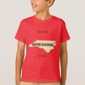T-shirt - North Carolina Map met City (Voorkant)