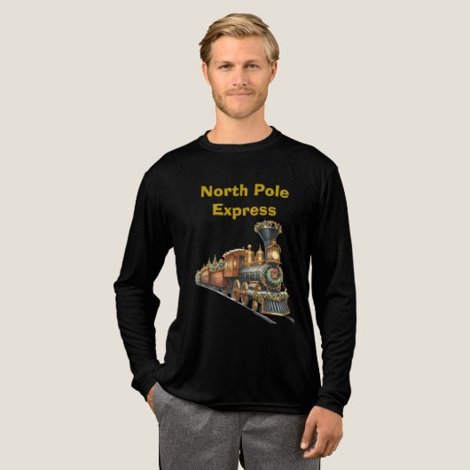 T-Shirt-North Pole Express Long Sleeve Tri-Blend T Tri-Blend Shirt (Voorkant)