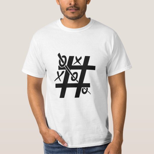 T-Shirt ~ Noughts & Crosses Tic Tac Toe Old school (Voorkant)