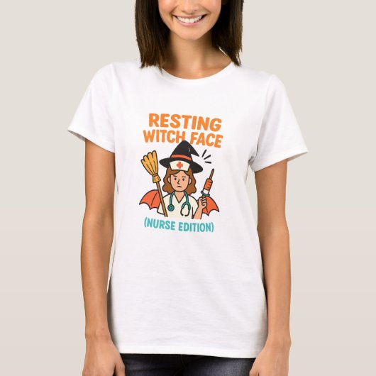 T-shirt Nurse Halloween Fun – Spooky Shift Magic (Voorkant)