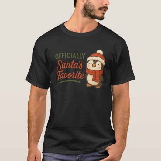 T-Shirt Officially Santa’s Favorite (Penguin) (Voorkant)