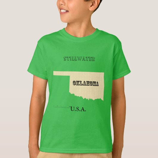 T-shirt - Oklahoma Map met City (Voorkant)