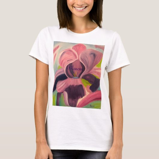 T-Shirt olieverfschilderij van bloem om de groei a (Voorkant)