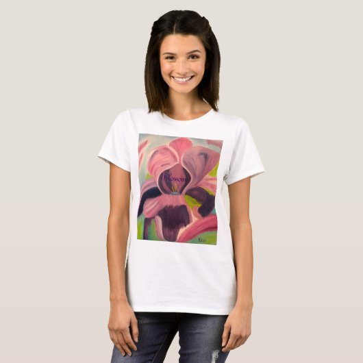 T-Shirt olieverfschilderij van bloem om de groei a (Voorkant volledig)