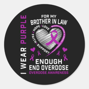 T-shirt om bewustzijn van overdosis te beëindigen ronde sticker