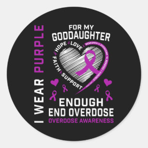 T-shirt om overdosisbewustzijn te beëindigen genoe ronde sticker