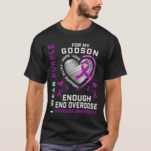 T-shirt om overdosisbewustzijn te beëindigen Paars (Voorkant)