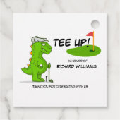 T-shirt Omhoog Gepensioneerde Golf Dinosaurus Spel Bedankjes Labels (Achterkant)