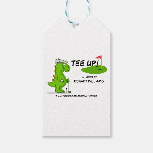 T-shirt Omhoog Gepensioneerde Golf Dinosaurus Spel Cadeaulabel (Voorkant)