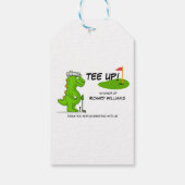 T-shirt Omhoog Gepensioneerde Golf Dinosaurus Spel Cadeaulabel (Achterkant)