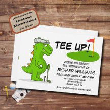 T-shirt Omhoog Gepensioneerde Golf Dinosaurus Spel