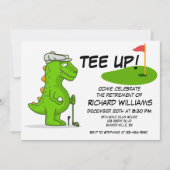 T-shirt Omhoog Gepensioneerde Golf Dinosaurus Spel Kaart (Voorkant)