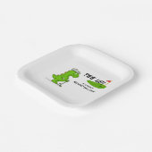 T-shirt Omhoog Gepensioneerde Golf Dinosaurus Spel Papieren Bordje (Gebogen)