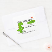 T-shirt Omhoog Gepensioneerde Golf Dinosaurus Spel Vierkante Sticker (Envelop)