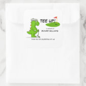 T-shirt Omhoog Gepensioneerde Golf Dinosaurus Spel Vierkante Sticker (Tas)