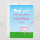 T-shirt omhoog roze Golf Gender onthullen Baby Dan Bedankkaart (Voorkant)