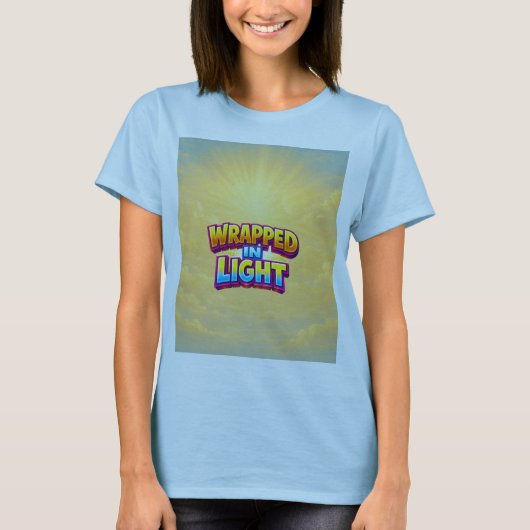 T-shirt 'Omhuld door licht' (Voorkant)