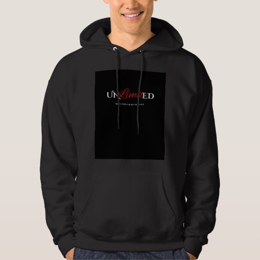 T-Shirt. "Onbeperkt - maak alles mogelijk" Hoodie (Voorkant)