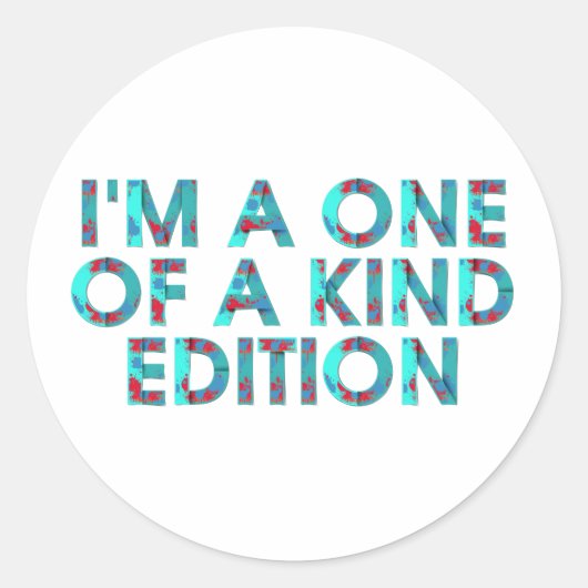 T-SHIRT One of a Kind Edition Ronde Sticker (Voorkant)