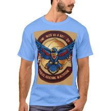 T-shirt ontwerp, kleurrijke American Eagle met pat