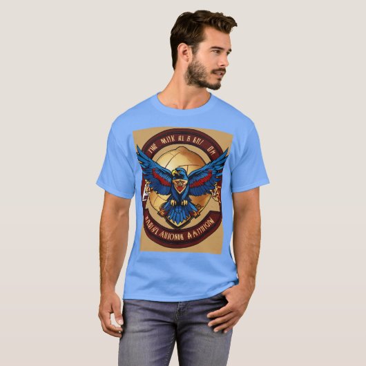 T-shirt ontwerp, kleurrijke American Eagle met pat (Voorkant volledig)