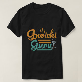 T-shirt ontwerp met de tekst "Gnocchi Guru".