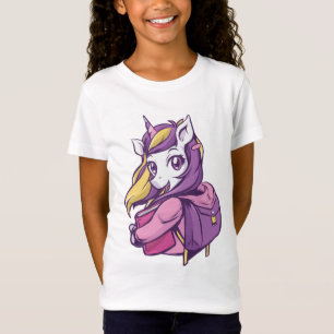 T-shirt ontwerp met eenhoorn voor op school