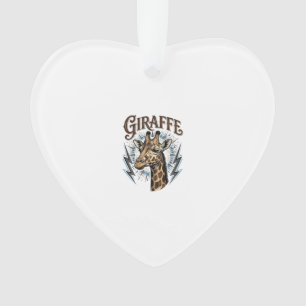 T-shirt ontwerp met gegraveerde vintage giraffe en ornament