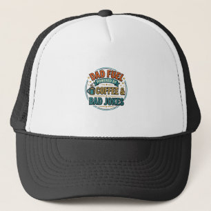 T-shirt ontwerp met koffie en slechte grappen voor trucker pet