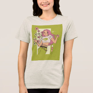T-shirt ontwerp met mooi meisje