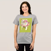 T-shirt ontwerp met mooi meisje  (Voorkant volledig)